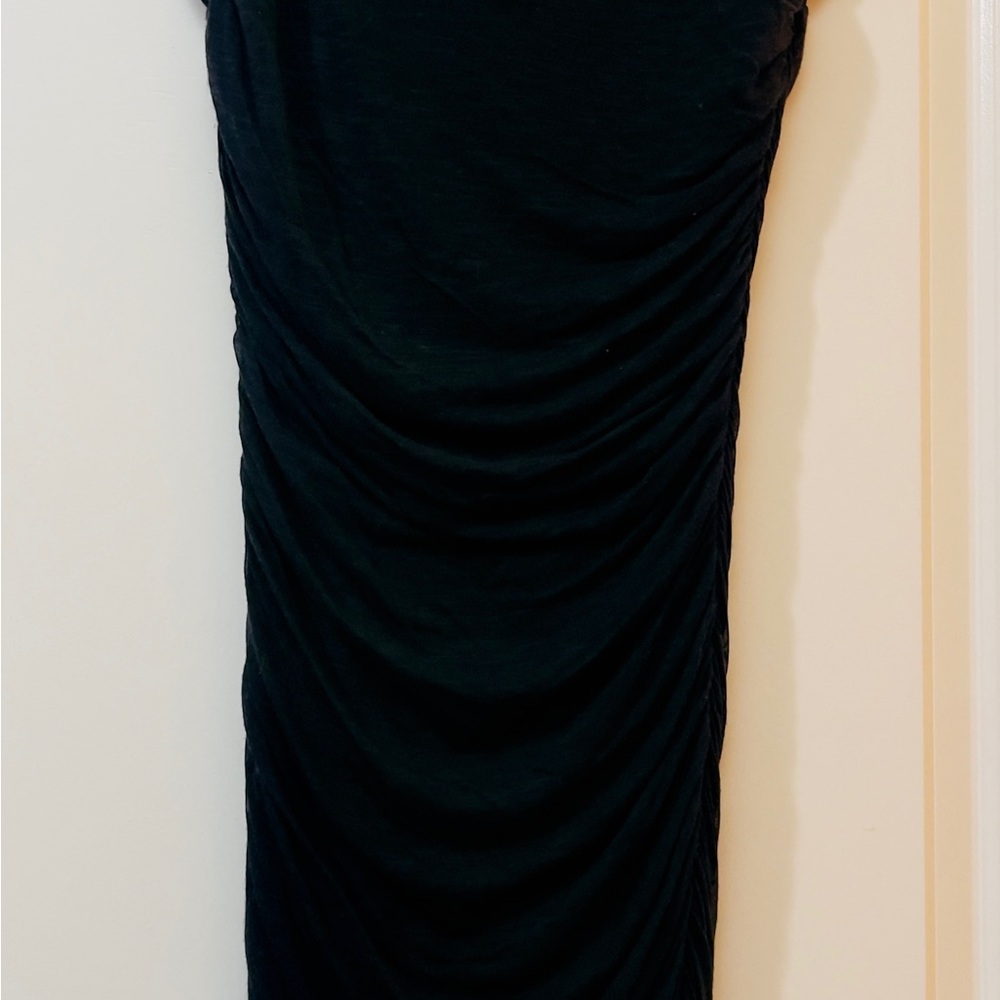 Free People Elegant Black Ruched Mini Dress - Picture 2 of 3